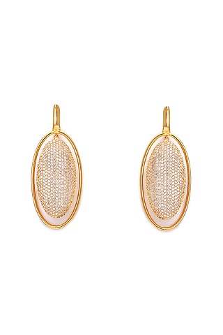 Gold Finish Zircon Dangler Earrings by Ambar House