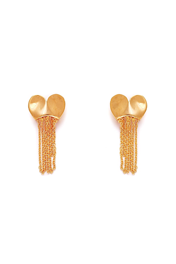 Gold Finish Cherished Dangler Earrings by Ambar House
