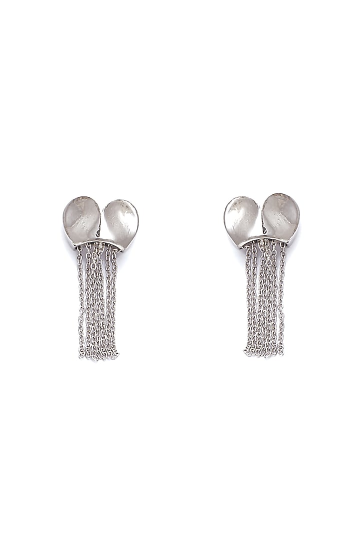 White Finish Cherished Dangler Earrings by Ambar House