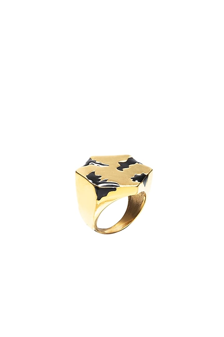 Gold Finish Brass Ring by Ambar House