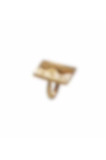 Gold Finish Ring Set In Brass by Ambar House