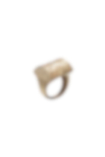 Gold Finish Ring In Brass by Ambar House
