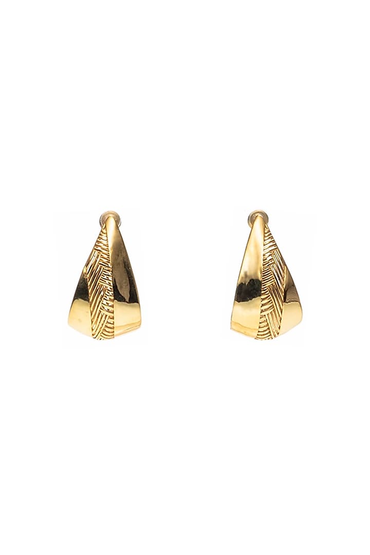 Gold Finish Hoop Earrings by Ambar House