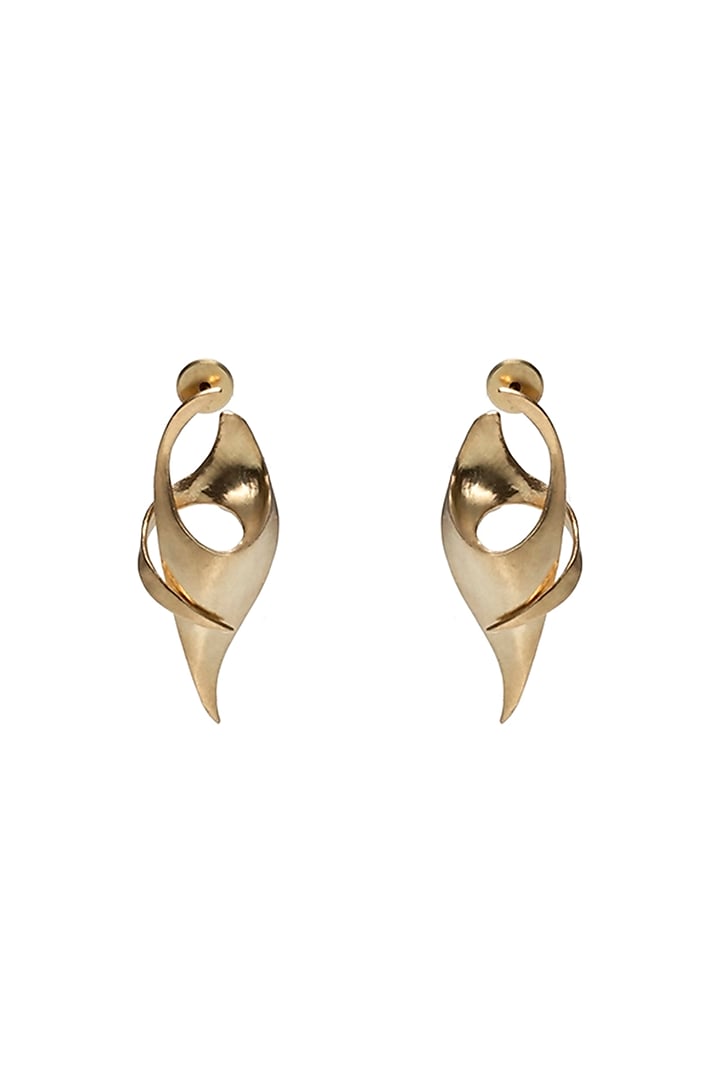 Gold Finish Dangler Earrings by Ambar House