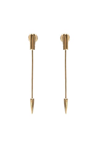 Gold Finish Dangler Earrings Set In Brass by Ambar House