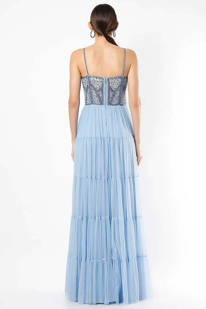 Ice Blue Handcrafted Corset Gown by Ambrosia at Pernia's Pop Up Shop