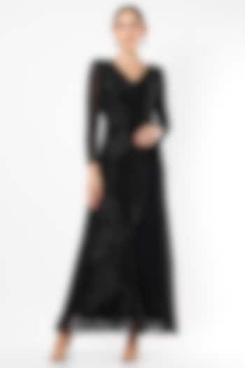 Black Nylon Mesh Gown by Ambrosia