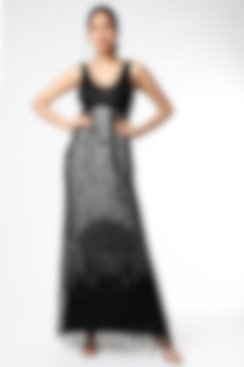 Black Sequins Embroidered Evening Engagement Gown by Ambrosia at Pernia's Pop Up Shop