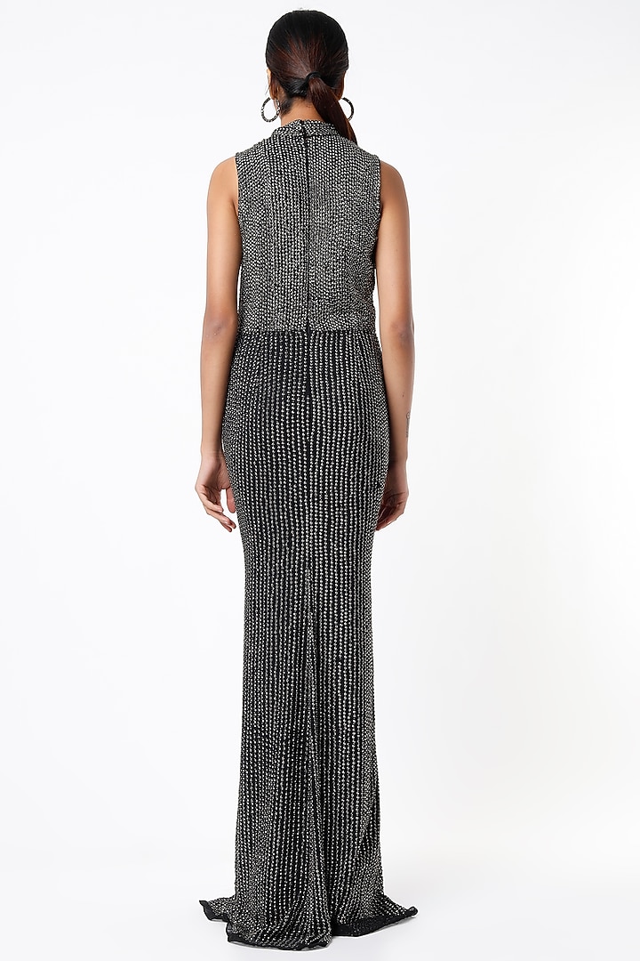 Grey Hand Embroidered Gown by Ambrosia at Pernia's Pop Up Shop