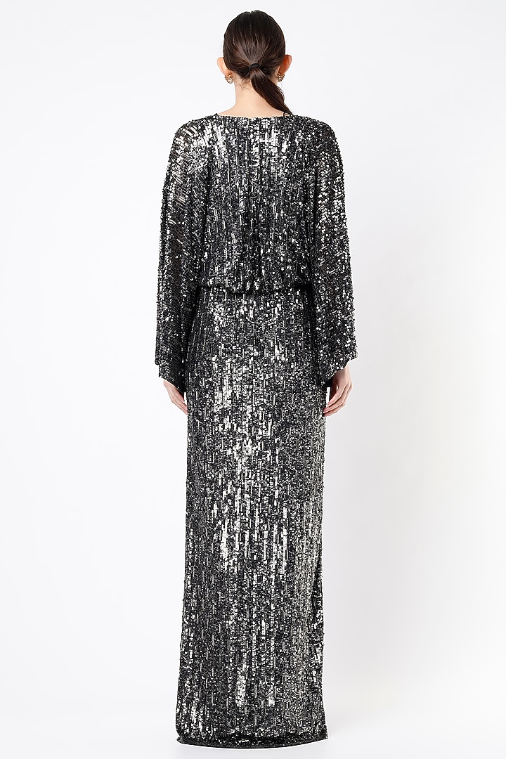 Charcoal Black Hand Embellished Gown by Ambrosia at Pernia's Pop Up Shop