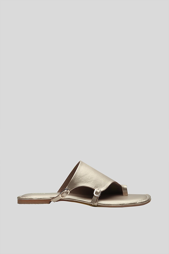 Gold Vegan Leather Flats by Ame