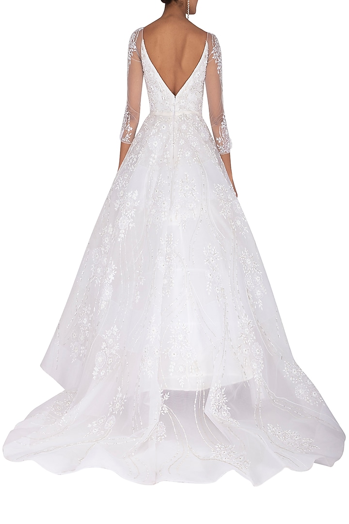 White Embroidered Ball Bridal Gown by AMIT GT at Pernia's Pop Up Shop