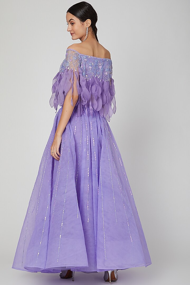 Mauve Embroidered Wedding Lehenga With Blouse by AMIT GT at Pernia's Pop Up Shop