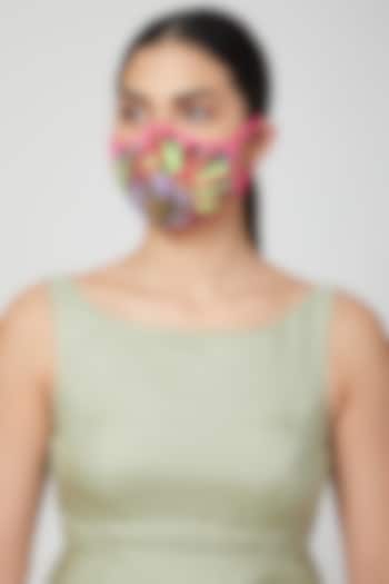 Fuchsia Printed Breathable Mask by AMIT GT
