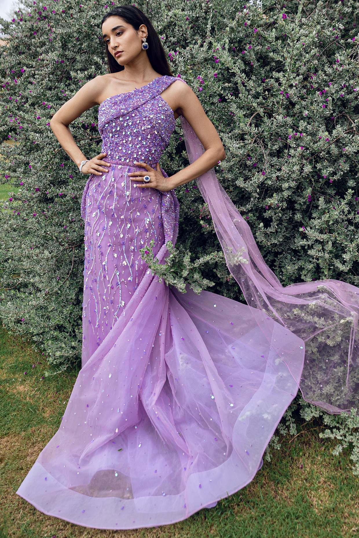 wrap around evening gown