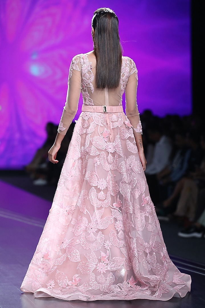 Pink Bead Embroidered Gown by AMIT GT at Pernia's Pop Up Shop