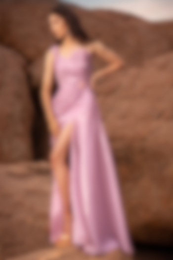 Lilac Foil Pleated Engagement Gown by AMIT GT at Pernia's Pop Up Shop