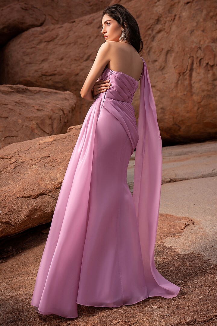 Lilac Foil Pleated Engagement Gown by AMIT GT at Pernia's Pop Up Shop