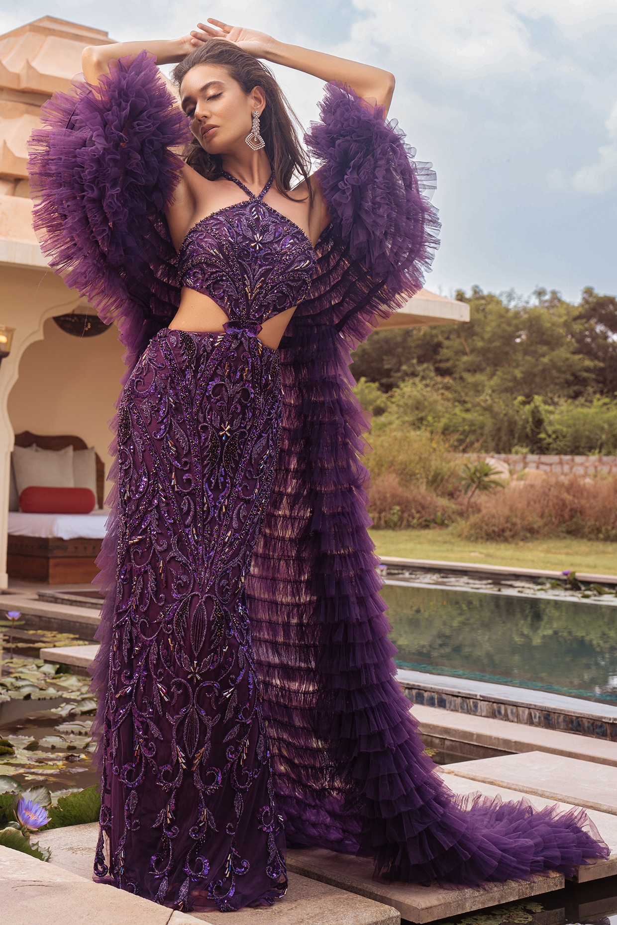 Cheap Dark Purple Prom Dress Sequin Mermaid Formal Evening Dress Split –  MyChicDress
