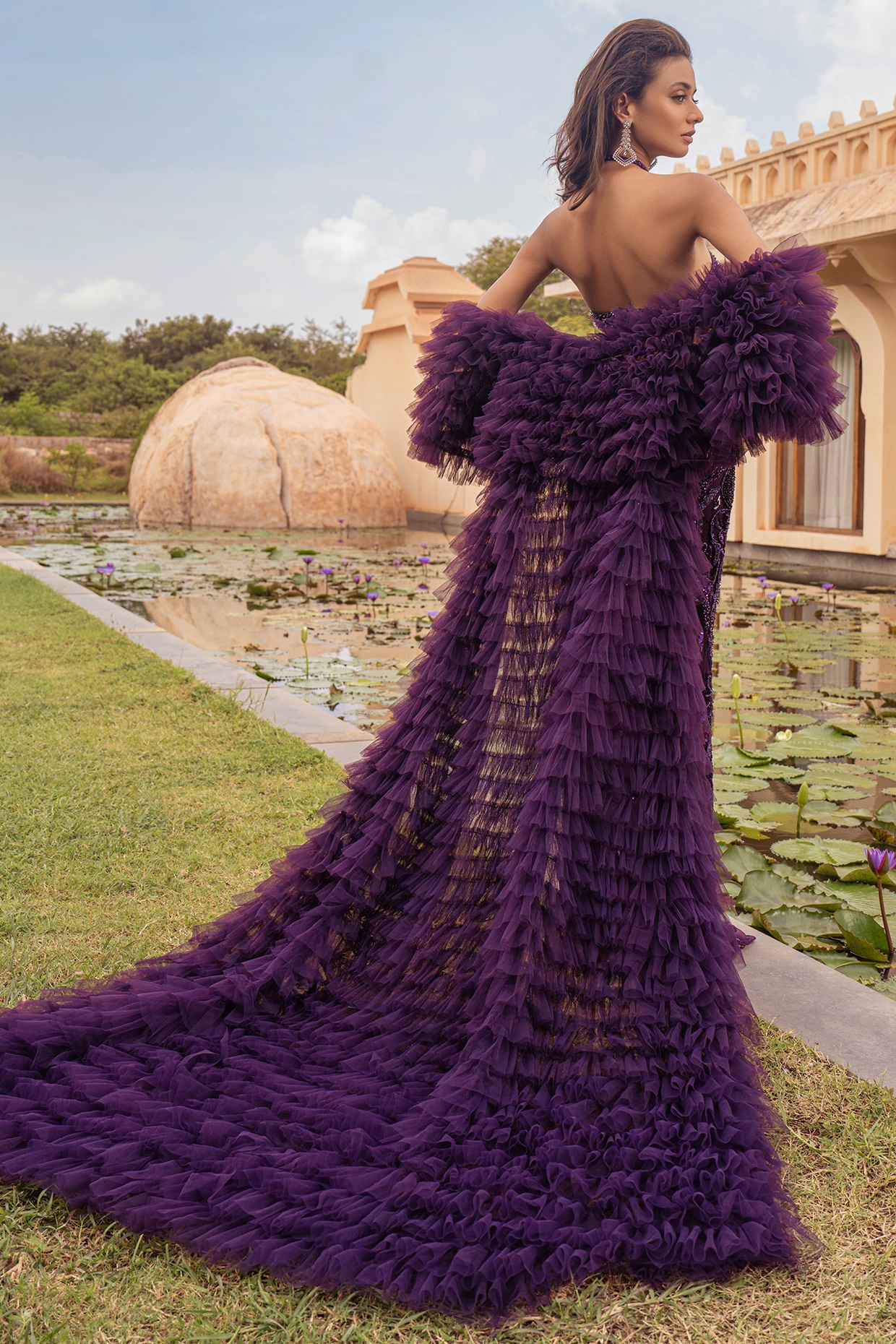 Dark Purple Satin Prom Dresses Spaghetti Strap Mermaid Evening Dress 2 –  vigocouture