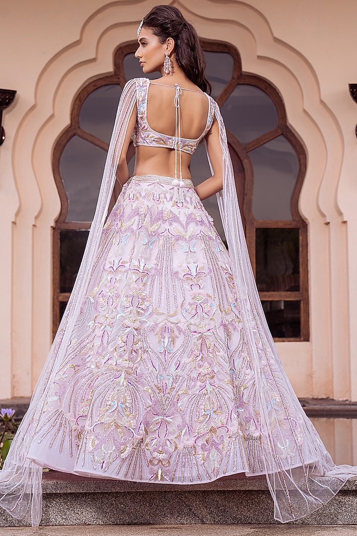 Pink Embroidered Bridal Lehenga Set by AMIT GT at Pernia's Pop Up Shop