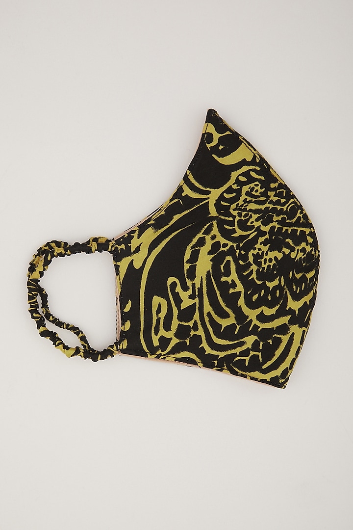 Black & Gold Animal Printed Mask by Amit GT