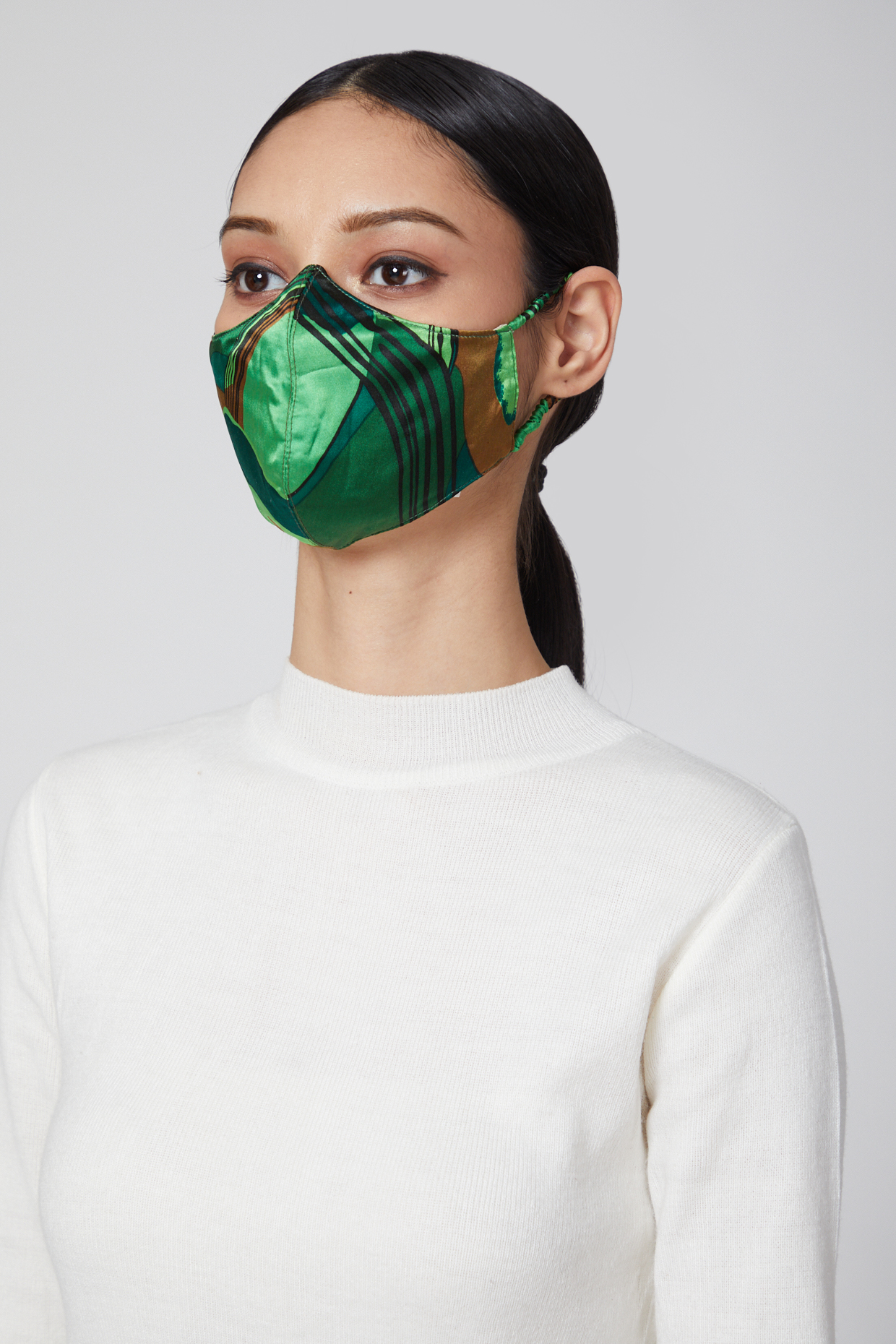 Emerald Green Printed Mask by Amit GT at Pernia's Pop Up Shop