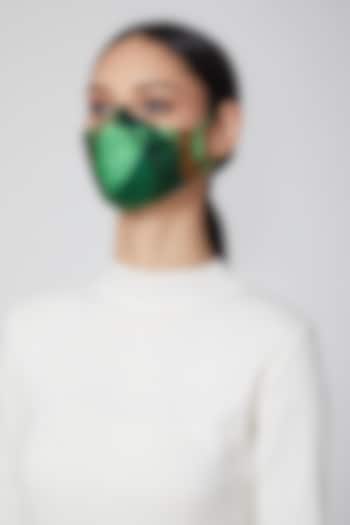 Emerald Green Printed Mask by Amit GT