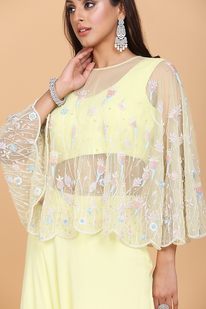 Yellow Embroidered Wedding Lehenga Set by Amit GT at Pernia's Pop Up Shop