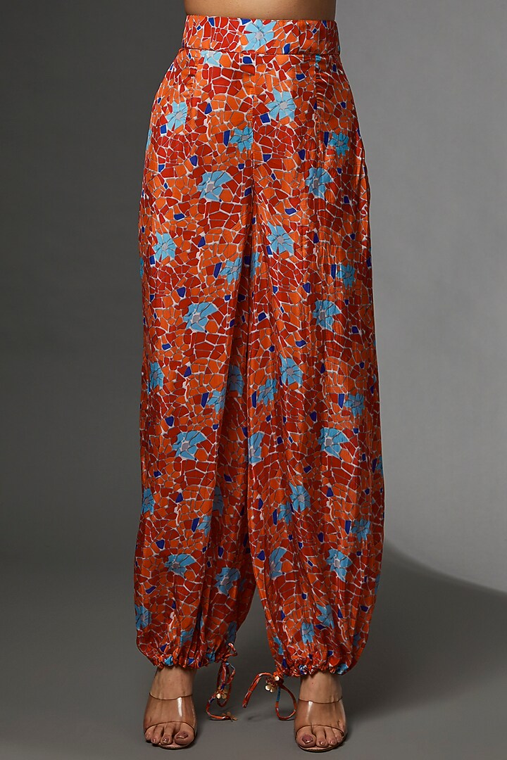 Orange Tulle & Habutai Co-Ord Set by Etasha by Asha Jain at Pernia's Pop Up Shop