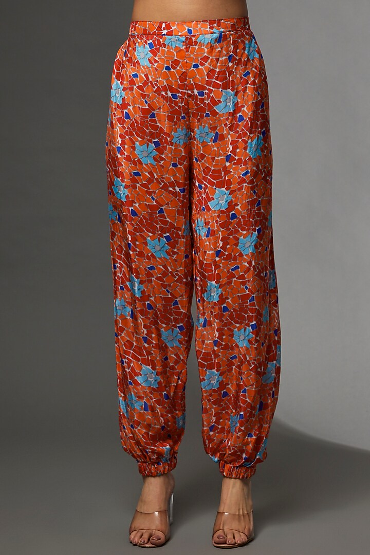 Orange Habutai Co-Ord Set by Etasha by Asha Jain at Pernia's Pop Up Shop