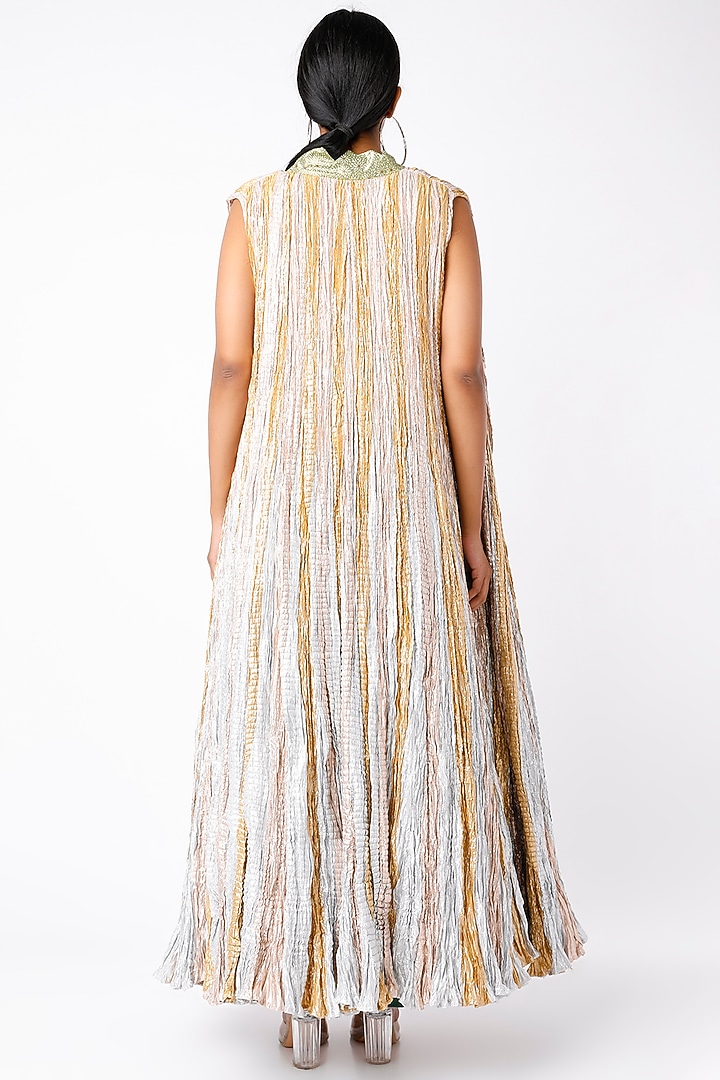 Silver Metallic Jacket Set by Etasha by Asha Jain at Pernia's Pop Up Shop
