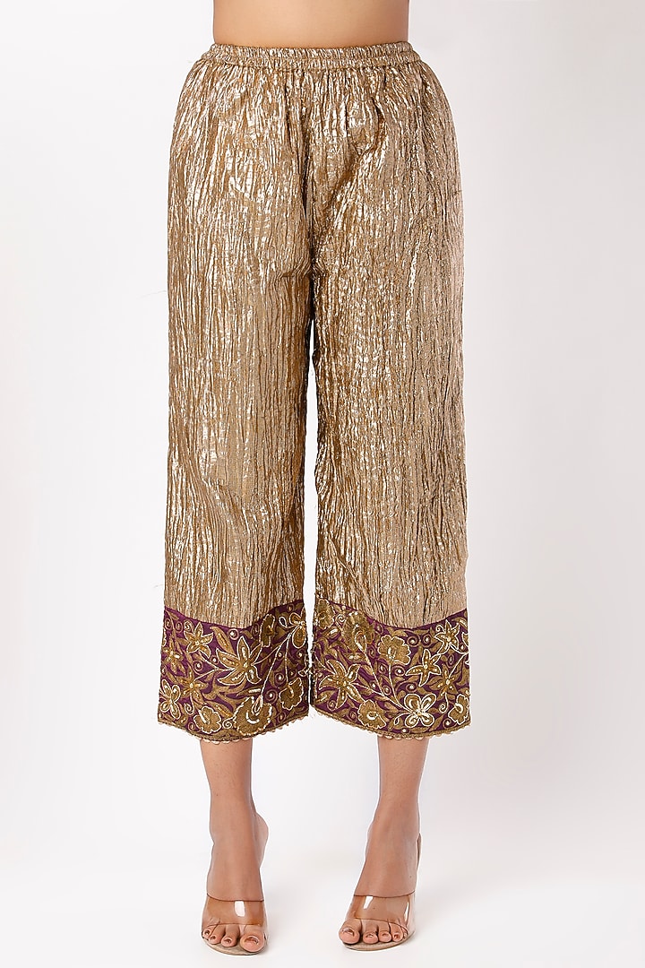 Silver & Gold Metallic Flared Kurta Set by Etasha by Asha Jain at Pernia's Pop Up Shop
