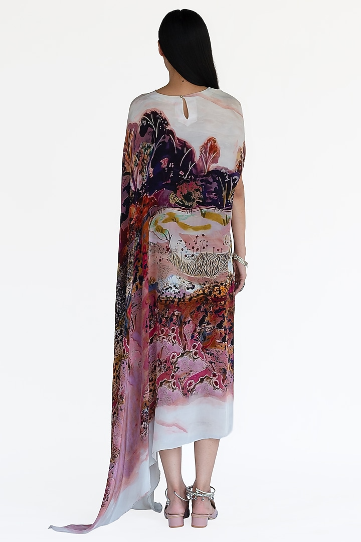 Rose Pink Natural Silk Kaftan by AMKA at Pernia's Pop Up Shop