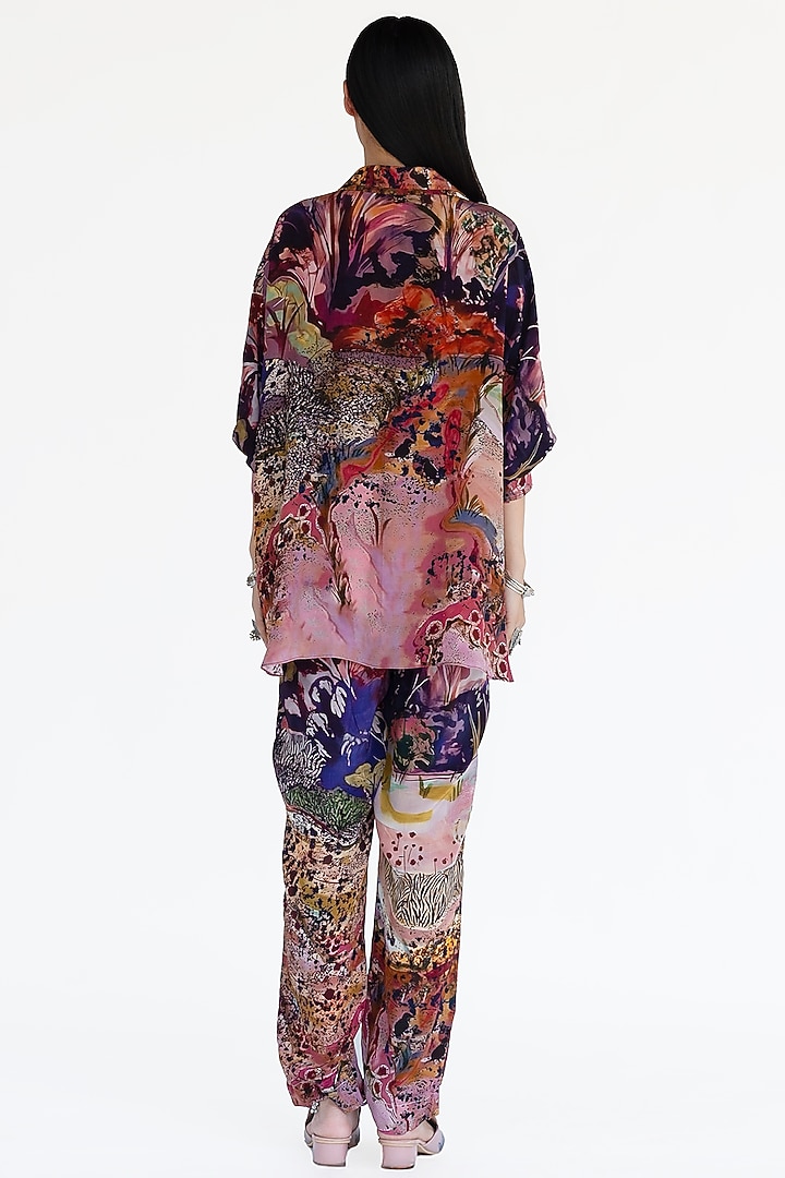 Rose Pink Natural Silk Co-Ord Set by AMKA at Pernia's Pop Up Shop