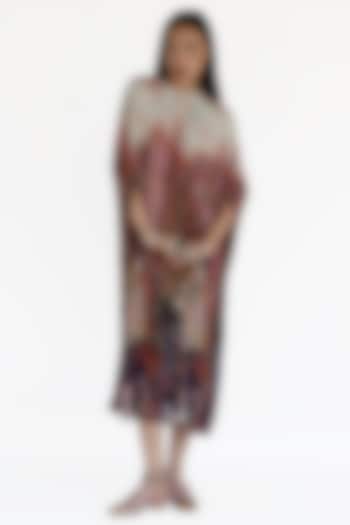 Rose Pink Natural Silk Kaftan Vacation Dress by AMKA INDIA at Pernia's Pop Up Shop