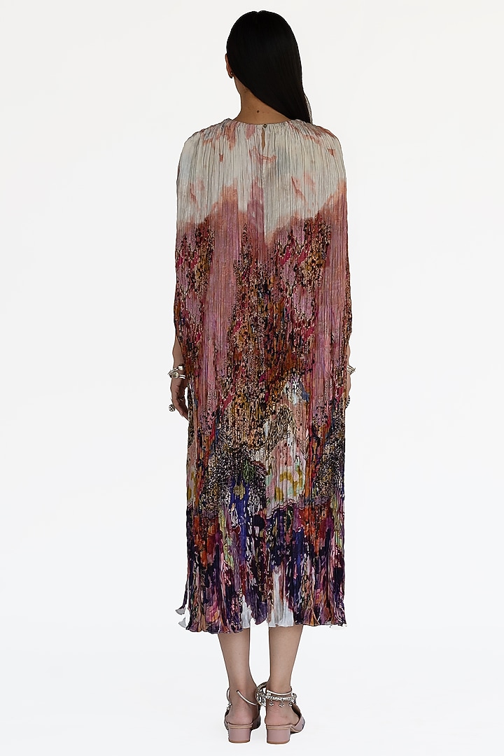 Rose Pink Natural Silk Kaftan Vacation Dress by AMKA at Pernia's Pop Up Shop