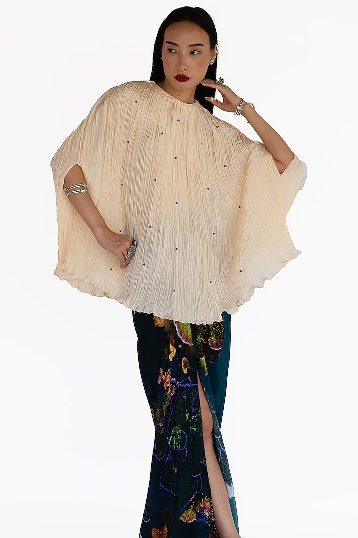 Midnight Blue Natural Silk Skirt Set by AMKA at Pernia's Pop Up Shop