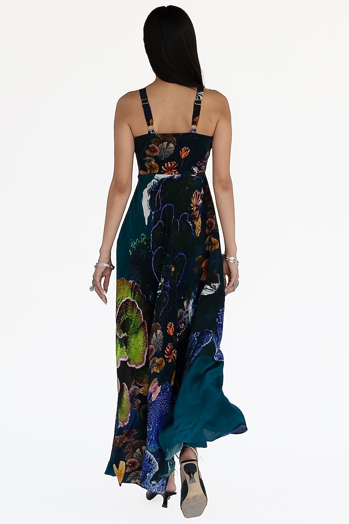 Midnight Blue Natural Silk Maxi Summer Dress by AMKA at Pernia's Pop Up Shop