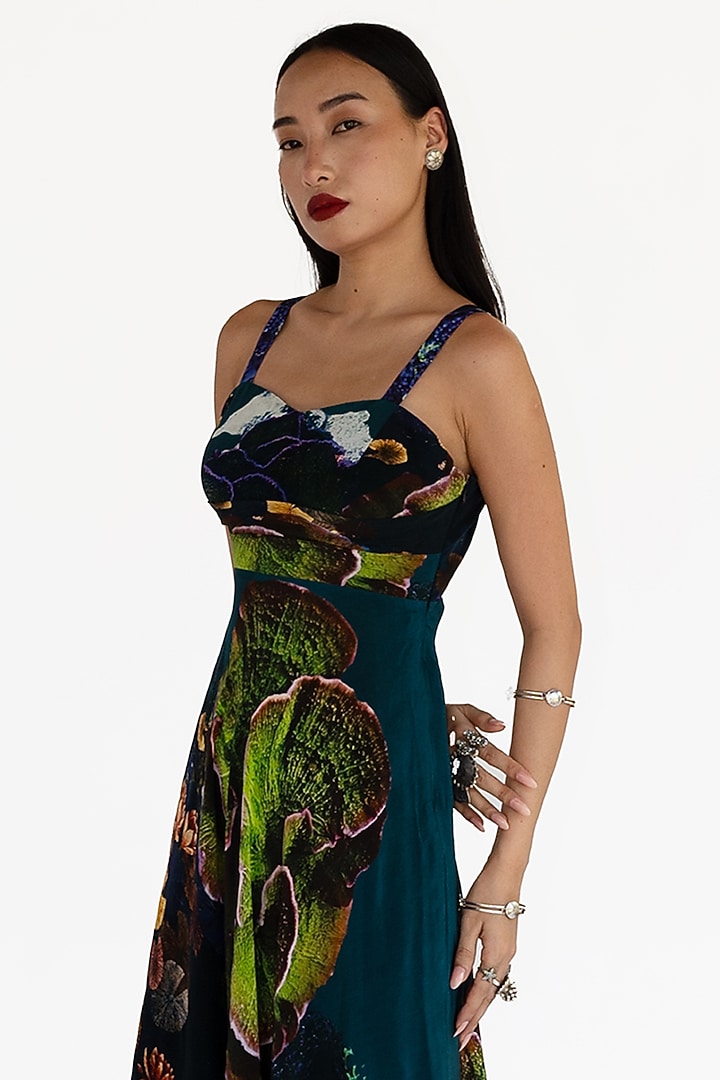 Midnight Blue Natural Silk Maxi Summer Dress by AMKA at Pernia's Pop Up Shop