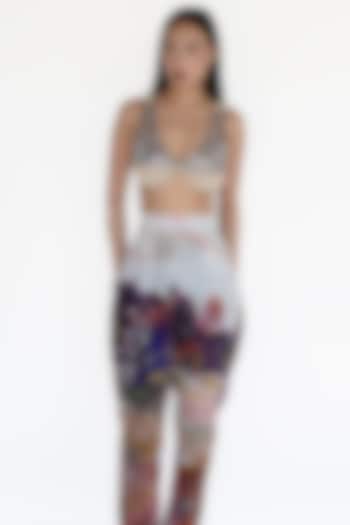 Rose Pink Natural Silk Hand Embroidered Blouse by AMKA INDIA at Pernia's Pop Up Shop