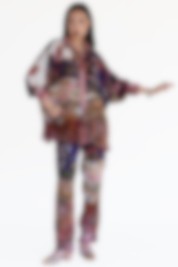 Rose Pink Natural Silk Pants by AMKA INDIA at Pernia's Pop Up Shop