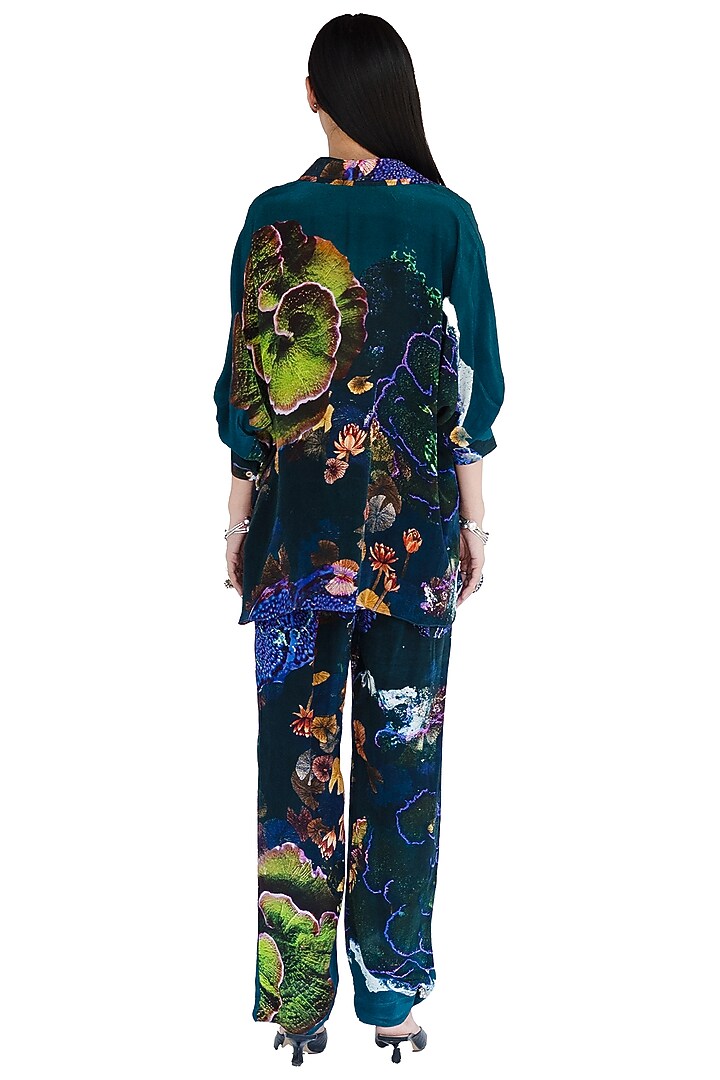Midnight Blue Natural Silk Pants by AMKA at Pernia's Pop Up Shop
