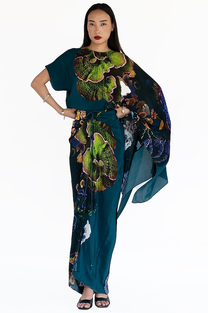 Midnight Blue Natural Silk Top by AMKA INDIA at Pernia's Pop Up Shop