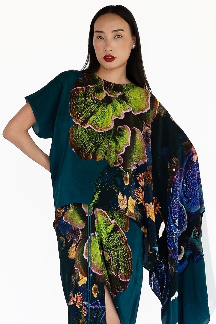 Midnight Blue Natural Silk Top by AMKA at Pernia's Pop Up Shop