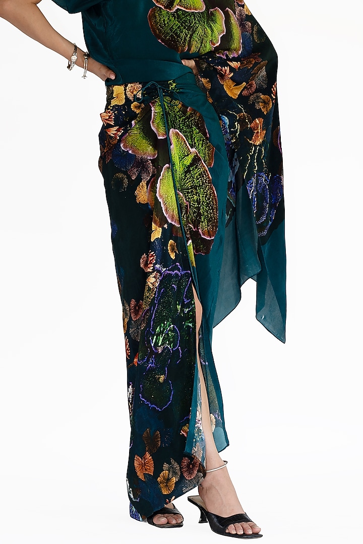 Midnight Blue Natural Silk Skirt by AMKA at Pernia's Pop Up Shop