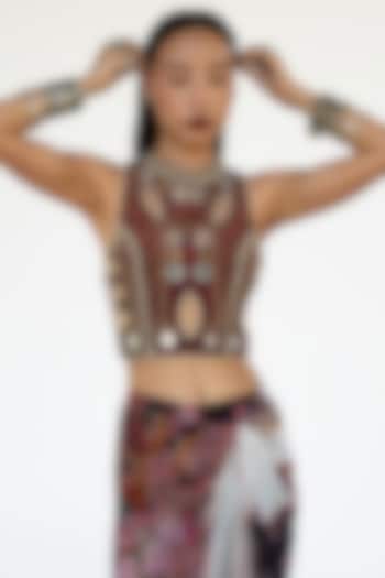 Merlot-Colored Natural Silk Top by AMKA INDIA at Pernia's Pop Up Shop