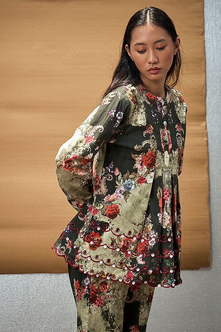 Green Cotton Top by AMKA INDIA at Pernia's Pop Up Shop