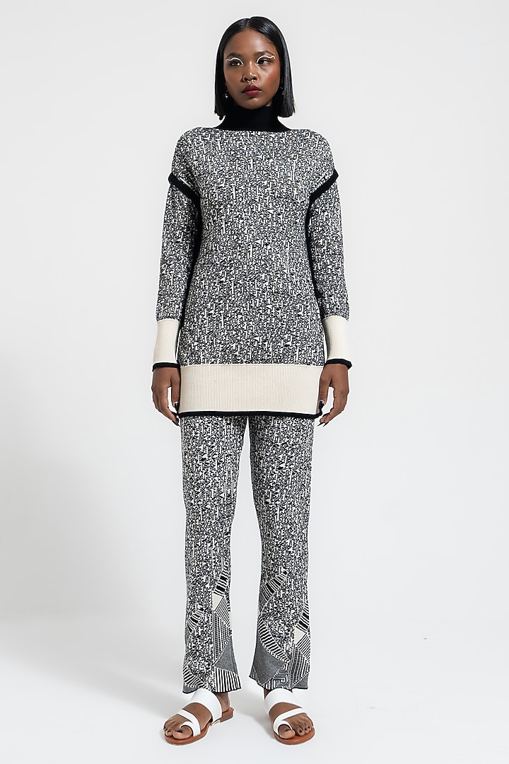 Black & White Knit Sweater by AMKA at Pernia's Pop Up Shop