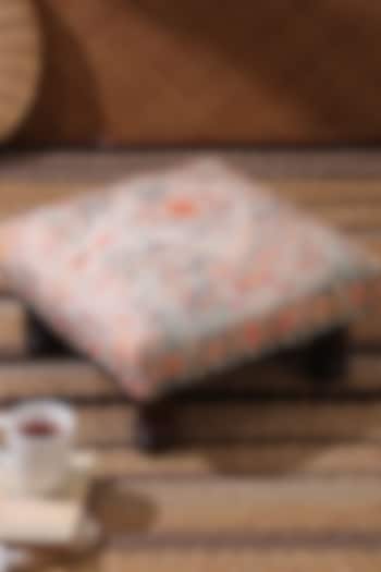 Multi-Coloured Cotton & Mango Wood Handcrafted Stool by Amoliconcepts at Pernia's Pop Up Shop